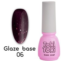 Изображение  Base for gel polish Toki-Toki Glaze Base GL06 burgundy, 5 ml, Volume (ml, g): 5, Color No.: GL06, Color: burgundy