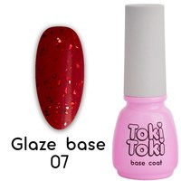 Изображение  Base for gel polish Toki-Toki Glaze Base GL07 red, 5 ml, Volume (ml, g): 5, Color No.: GL07, Color: Red