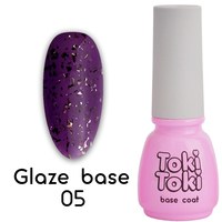 Изображение  Base for gel polish Toki-Toki Glaze Base GL05 purple, 5 ml, Volume (ml, g): 5, Color No.: GL05, Color: Violet