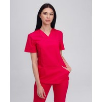 Изображение  Women's medical shirt Topaz raspberry s. 52, "WHITE ROBE" 164-331-705, Size: 52, Color: crimson