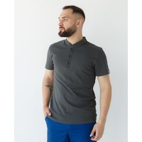 Изображение  Medical polo shirt with stand-up collar for men, dark gray s. 2XL, "WHITE ROBE" 148-408-821, Size: 2XL, Color: dark grey
