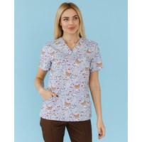 Изображение  Women's medical shirt Topaz print Bear gray s. 44, "WHITE ROBE" 126-373-558, Size: 44, Color: bear gray