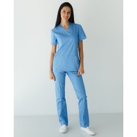 Изображение  Women's medical shirt Topaz blue s. 50, "WHITE ROBE" 164-333-705, Size: 50, Color: blue light