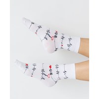Изображение  Medical socks with Cardio print s. 41-44, "WHITE ROBE" 143-324-894, Size: 41-44, Color: white