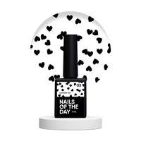 Изображение  Nails of the Day Kupidon top 03 - delicate finish for nails with deep black heartswe, without a sticky layer, 10 ml, Volume (ml, g): 10, Color No.: 3