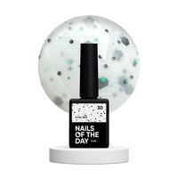 Изображение  Nails of the Day Potal base 30 - milky base with black and green glitter, 10 ml, Volume (ml, g): 10, Color No.: 30