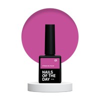 Изображение  Nails of the Day Vitrage gel polish 01 - витражный розовый гель лак для ногтей, 10 мл, Объем (мл, г): 10, Цвет №: 01