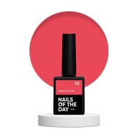 Зображення  Nails of the Day Vitrage gel polish 02 - вітражний червоний гель лак для нігтів, 10  мл, Об'єм (мл, г): 10, Цвет №: 02