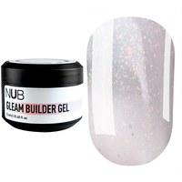 Изображение  Биллдер-гель для моделирования ногтей с хлопьями юкки NUB Gleam Builder Gel №02, 12мл, Объем (мл, г): 12, Цвет №: 02