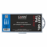 Изображение  Gel tips for quick extensions CANNI Medium Coffin transparent, 240 pcs