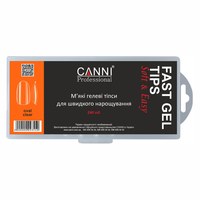 Изображение  Гелевые типсы для быстрого наращивания CANNI Soft Oval прозрачные, 240 шт