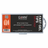 Изображение  Гелевые типсы для быстрого наращивания CANNI Soft Oval матовые, 240 шт