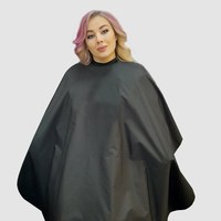 Изображение  Hairdressing cape black (Velcro) waterproof Nibano 4900.BL-0