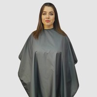 Изображение  Hairdressing cape dark gray (Velcro) waterproof Nibano 4900.DG
