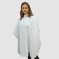 Изображение  Hairdressing cape white (Buttons) waterproof Nibano 4901.WH