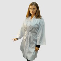 Изображение  Защитный халат-кимоно белый водонепроницаемый р. M-L Nibano 4904.WH.ML, Размер: M-L, Цвет: белый