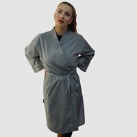 Изображение  Защитный халат-кимоно серый водонепроницаемый р. M-L Nibano 4904.GRML, Размер: M-L, Цвет: серый