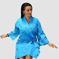 Изображение  Protective robe-kimono blue waterproof XL-2XL Nibano 4904.TUXL2XL, Size: XL-2XL, Color: blue light