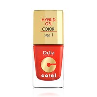 Изображение  Nail polish Delia Hybrid Gel Coral No. 14 orange-red, 11 ml, Volume (ml, g): 11, Color No.: 14