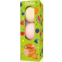 Зображення  Набір сяючих бомбочок для ванн (кавун, лісові ягоди, апельсин) Delia Dairy Fun, 3х100 г