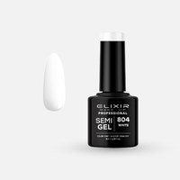 Изображение  Semi-permanent gel nail polish Elixir Semi Gel 804 White, 8 ml, Volume (ml, g): 8, Color No.: 804
