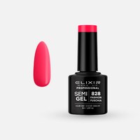 Зображення  Напівперманентний гель-лак для нігтів Elixir Semi Gel 828 Fashion Fuschia, 8 мл, Об'єм (мл, г): 8, Цвет №: 828