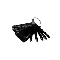 Изображение  Nail polish palette fan on ring Kodi oval tips black, 50 pcs