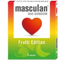 Изображение  Colored condoms with fruit flavor Masculan Frutti Edition, 3 pcs