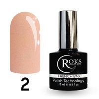 Изображение  Camouflage base for gel polish Roks Rubber Base French No. 02R, 12 ml, Volume (ml, g): 12, Color No.: 002R