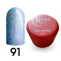 Изображение  Camouflage base for gel polish Roks Rubber Base French Candy No. 91, 30 ml, Volume (ml, g): 30, Color No.: 91