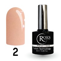 Изображение  Camouflage base for gel polish Roks Rubber Base French No. 02R, 8 ml, Volume (ml, g): 8, Color No.: 002R