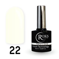 Изображение  Camouflage base for gel polish Roks Rubber Base French Milk No. 22R, 8 ml, Volume (ml, g): 8, Color No.: 022R