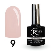 Изображение  Camouflage base for gel polish Roks Rubber Base French No. 09R, 8 ml, Volume (ml, g): 8, Color No.: 009R