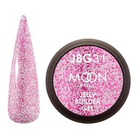 Изображение  Gel-jelly for extensions Moon Full Jelly Builder Gel No. JBG31 translucent with pink shimmer, 30 ml, Volume (ml, g): 30, Color No.: JBG31