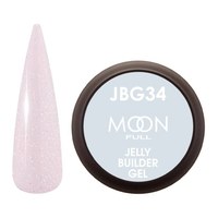 Изображение  Gel-jelly for extensions Moon Full Jelly Builder Gel No. JBG34 pink translucent with shimmer, 30 ml, Volume (ml, g): 30, Color No.: JBG34