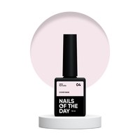 Изображение  Nails of the Day Cover base New Formula 04 — полупрозрачная пудрово-розовая камуфлирующая база для ногтей, 10 мл, Объем (мл, г): 10, Цвет №: 04