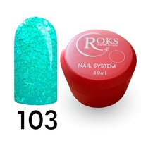 Изображение  Camouflage base for gel polish Roks Rubber Base French Geometric 50 ml, No. 103, Volume (ml, g): 50, Color No.: 103