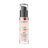 Изображение  Тональная основа для лица 2в1 Claresa Liquid Perfection 2in1 High Coverage Foundation&Concealer 101 Light, 34 г, Объем (мл, г): 34, Цвет: 101