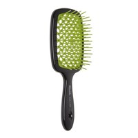 Изображение  Расческа для волос прямоугольная черная с зеленым Janeke Superbrush (71SP226 VER)