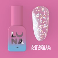 Зображення  Матовий топ для гель-лаку без липкого шару LUNAMoon Top Matte Ice Cream, 13 мл
