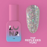 Изображение  Top for gel polish LUNAMoon Top Reflexes Yuki, 13 ml, Volume (ml, g): 13, Options: Reflexes Yuki