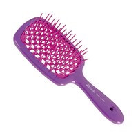 Изображение  Расческа для волос прямоугольная фиолетовая с фуксией Janeke Superbrush (86SP226 VIO)