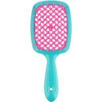 Изображение  Расческа для волос прямоугольная бирюзовая с розовым Janeke Superbrush (86SP226 AR)