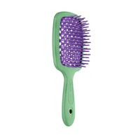 Изображение  Расческа для волос прямоугольная зеленая с фуксией Janeke Superbrush Small (86SP234 VV)