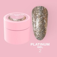 Изображение  Gel with glitter for nails LUNAMoon Platinum Gel No. 2, 5 ml, Volume (ml, g): 5, Color No.: 2, Color: Gold
