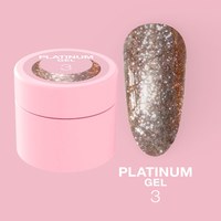 Изображение  Гель с блестками для ногтей LUNAMoon Platinum Gel №3, 5 мл, Объем (мл, г): 5, Цвет №: 03, Цвет: Бежевый