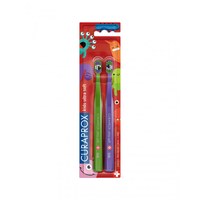 Изображение  Set of children's toothbrushes Curaprox Ultra Soft CS Kids 5460 D 0.09 mm green, purple