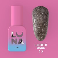Изображение  Camouflage base for gel polish LUNAMoon Lurex Base No. 12, 13 ml, Volume (ml, g): 13, Options: 12, Color: Lilac