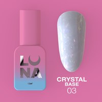 Зображення  Камуфлююча база для гель-лаку LUNAMoon Crystal Base №3, 13 мл, Об'єм (мл, г): 13, Цвет №: 03, Колір: Блакитний