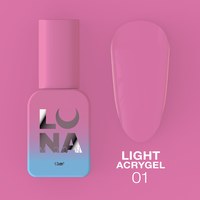 Зображення  Рідкий гель моделюючий для нігтів LUNAMoon Light Acrygel №1, 13 мл, Об'єм (мл, г): 13, Цвет №: 01, Колір: Прозорий